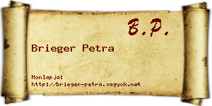 Brieger Petra névjegykártya