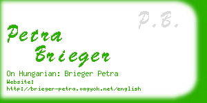 petra brieger business card